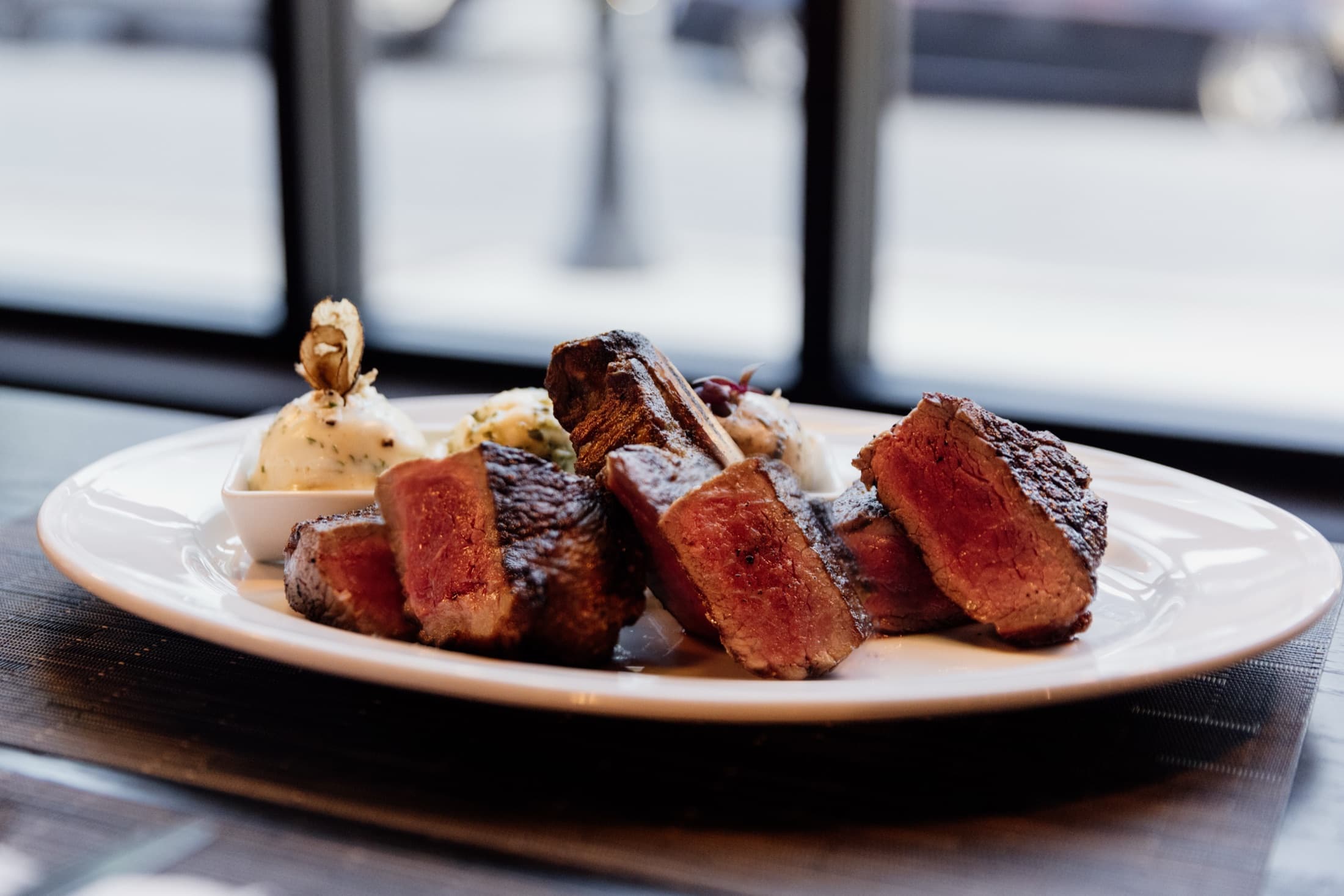 Braised beef short rib plated at CHR Steak
